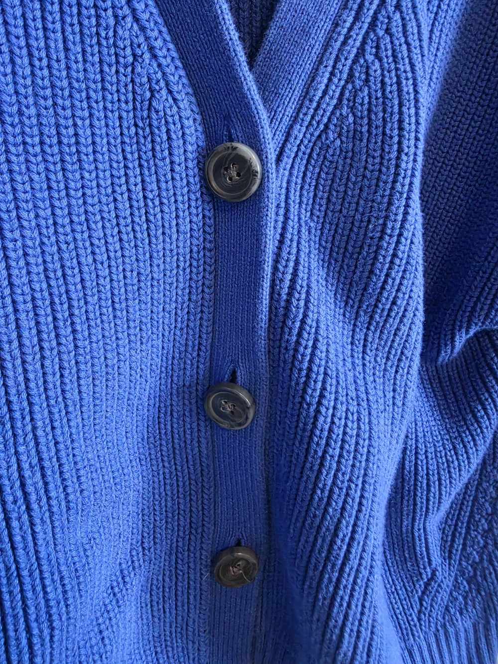 Duluth Trading Co Royal Blue Ribbed Button-Front Cardigan heavy good quality